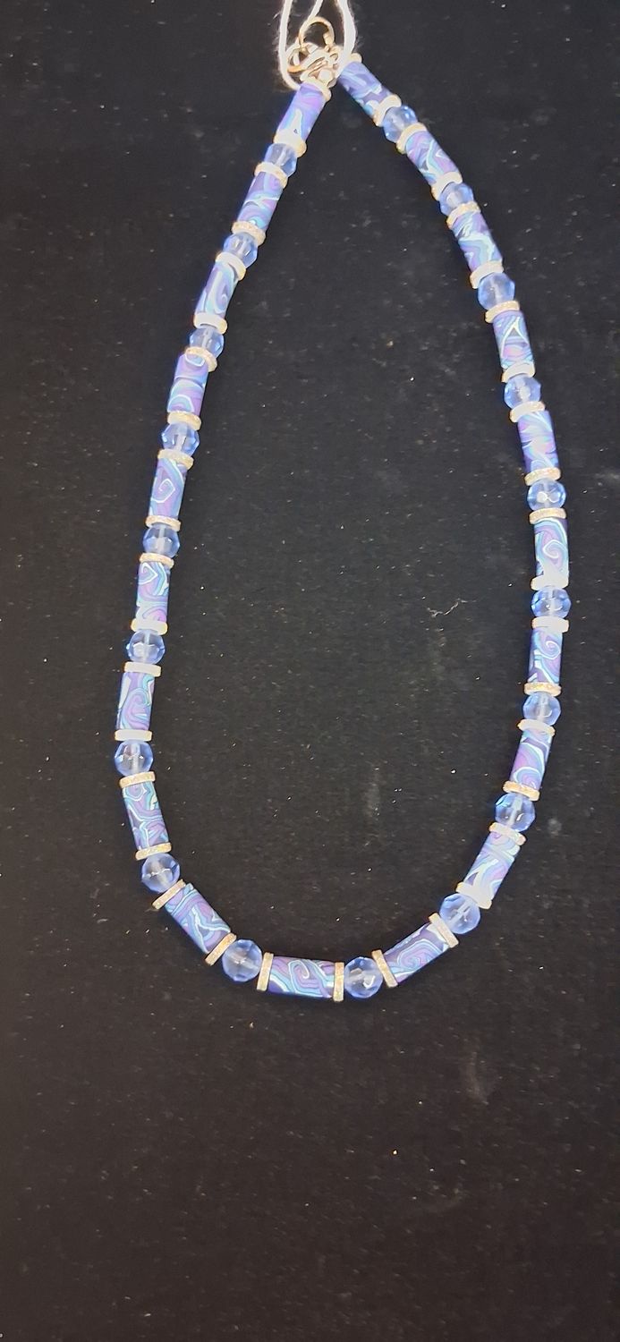 Multi-color Blue Bead Choker