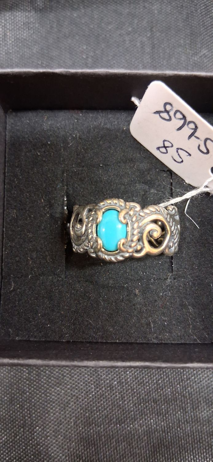 925 Sterling Tourquoise Scroll