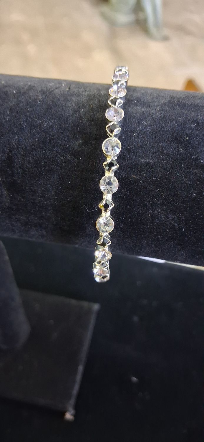 Black Rhinestone Bangle