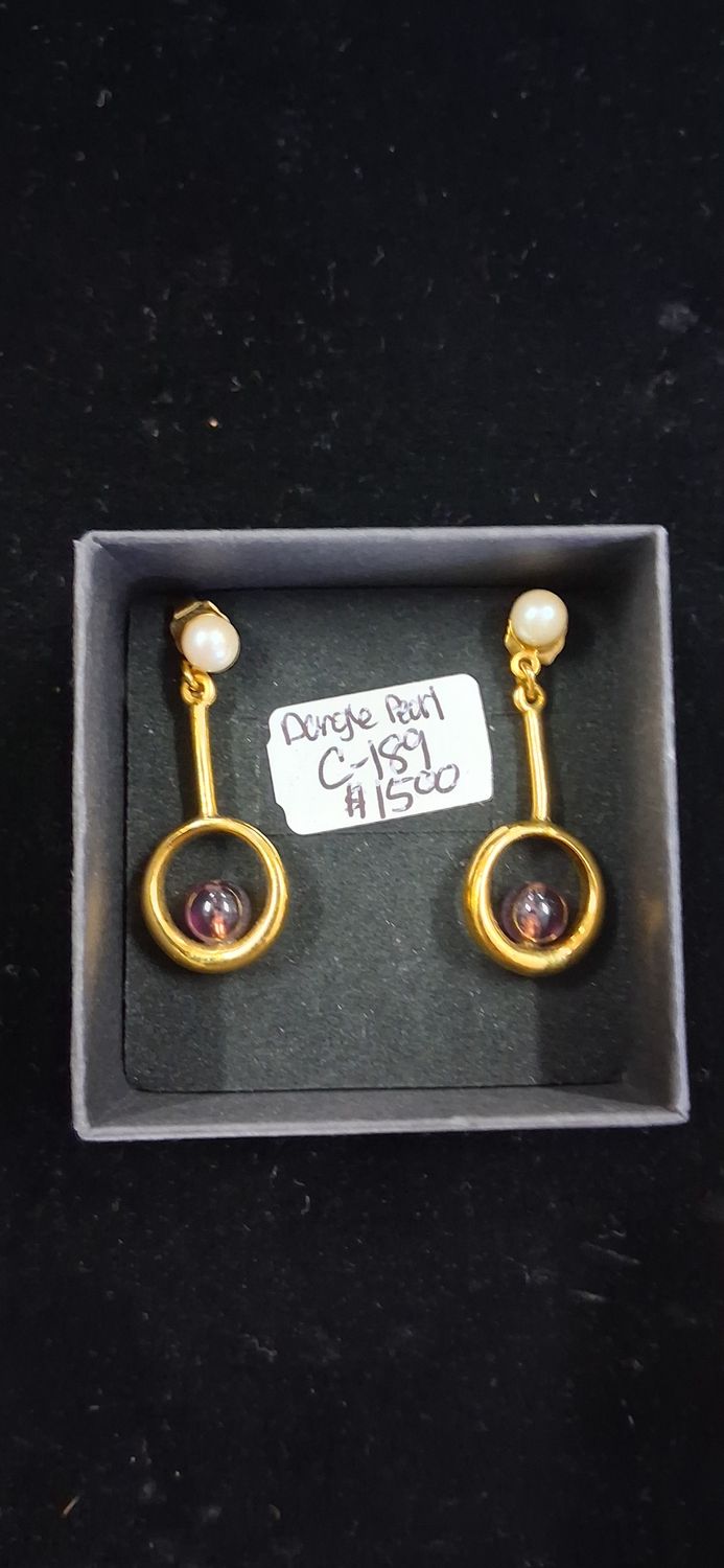 Pearl/Purple Bead Dangle