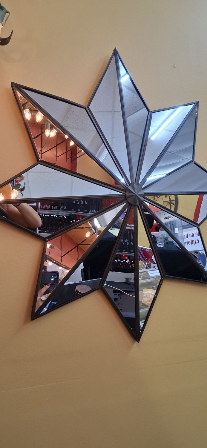 Vintage Metal 8 Pointed Star Mirror
