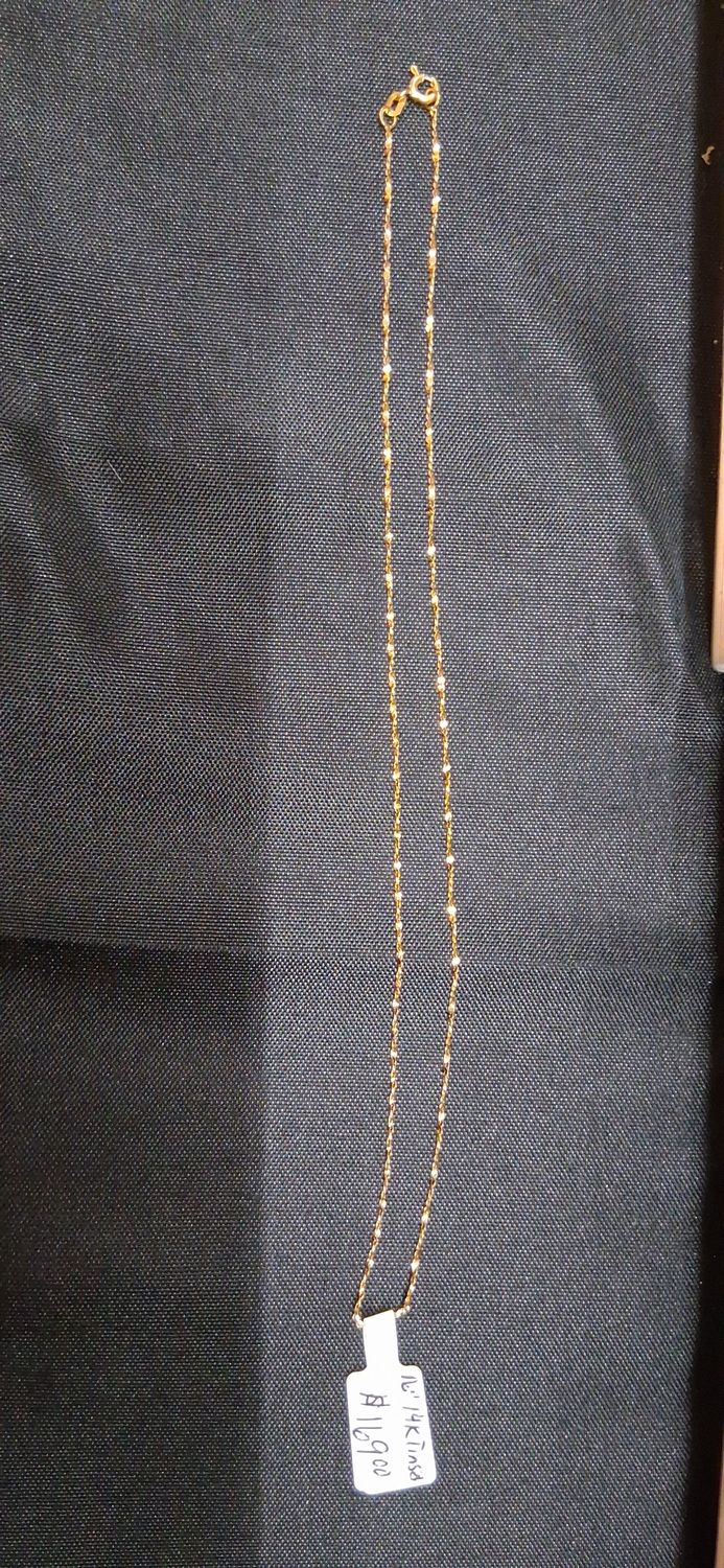 Vintage 16" 14K Gold Tinsel Chain