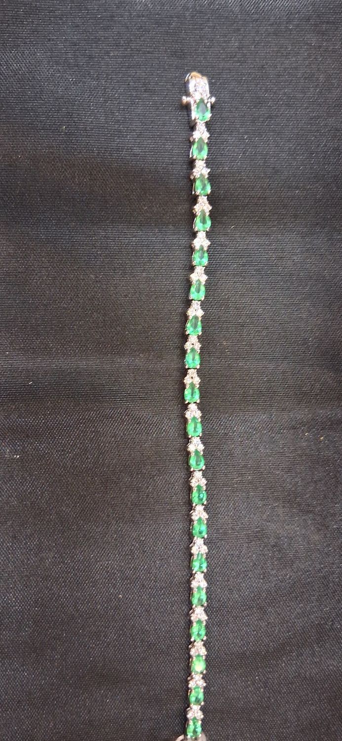 CZ/Em Sterling Tennis Bracelet