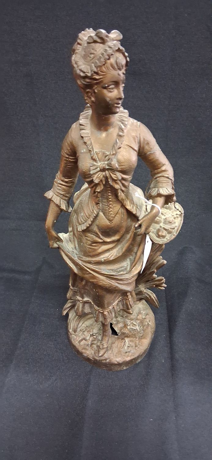 Vintage Victorian Spelter Lady