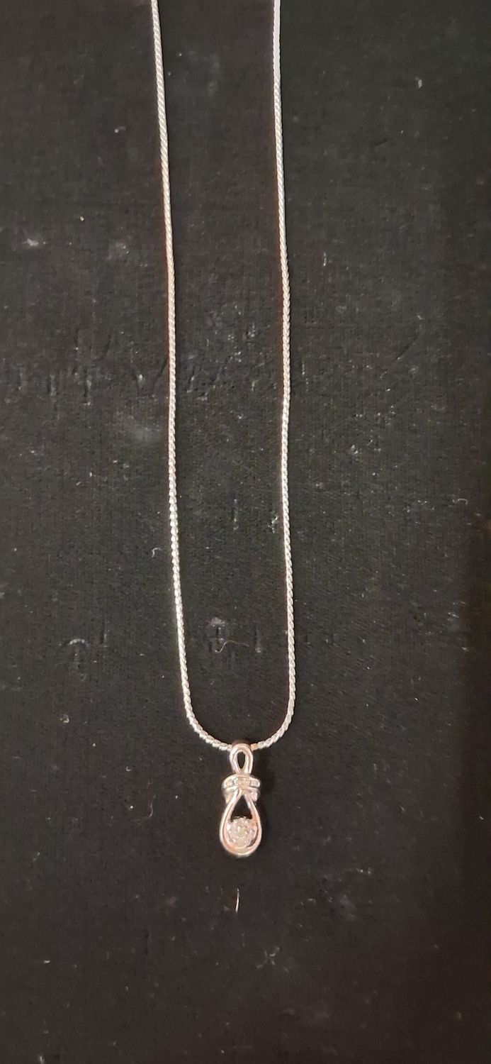 Silver Knot and Diamonique Pendant