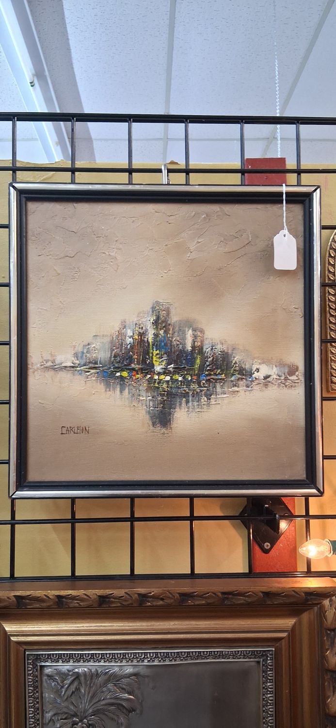 Vintage Signed Roy Pierce "Carlton" Abstract Cityscape