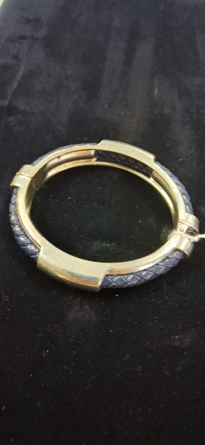 Braided Leather Hinge Bangle