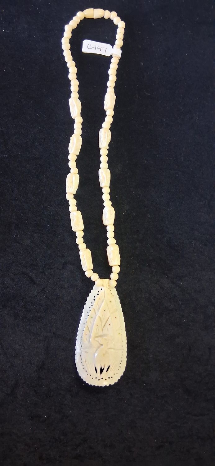 Carved Bone Beaded
