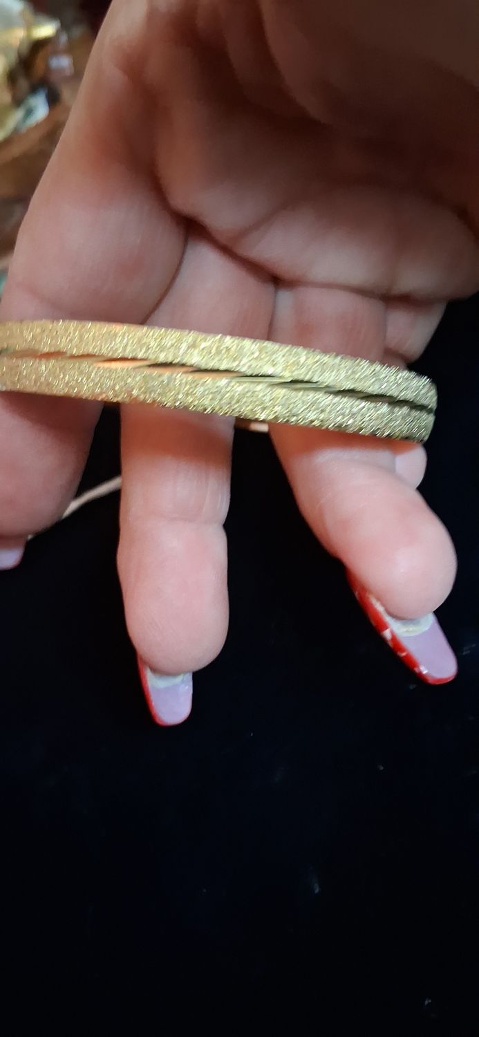 Goldtone Etched Bangle Bracelet