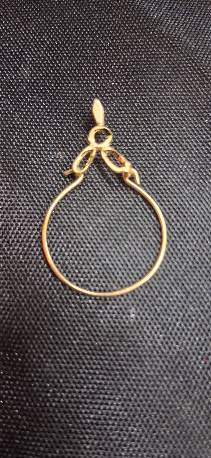 Vintage "Triple Circle" 14K Gold Charm holder