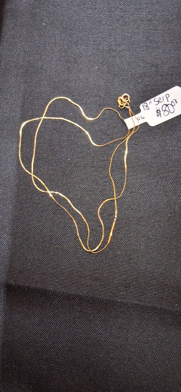 Vintage 18" 14K Gold 060 Serpentine Chain