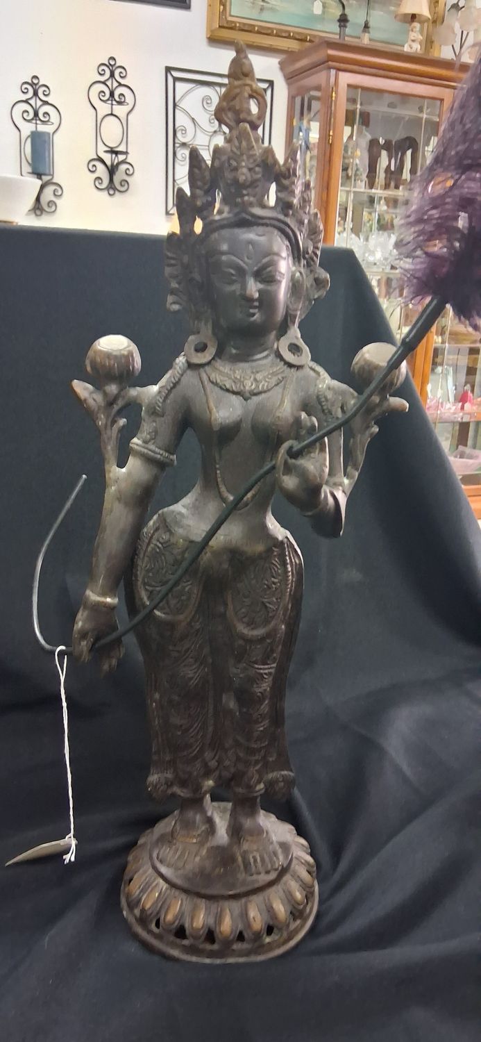 Antique Bronze statue of Dewi Sri