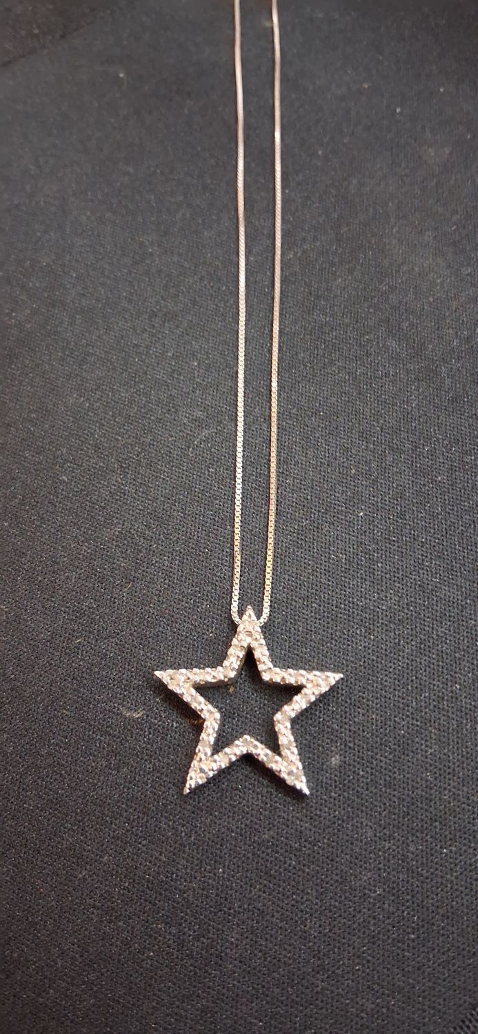 Vintage 925 Sterling Silver Shooting Star Pendant Chain