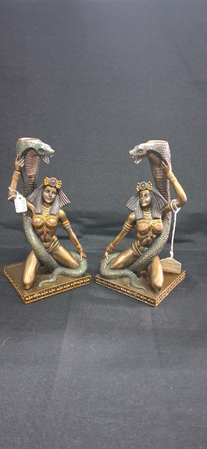 Vintage Veronese Egyptian Queen Candle Holders