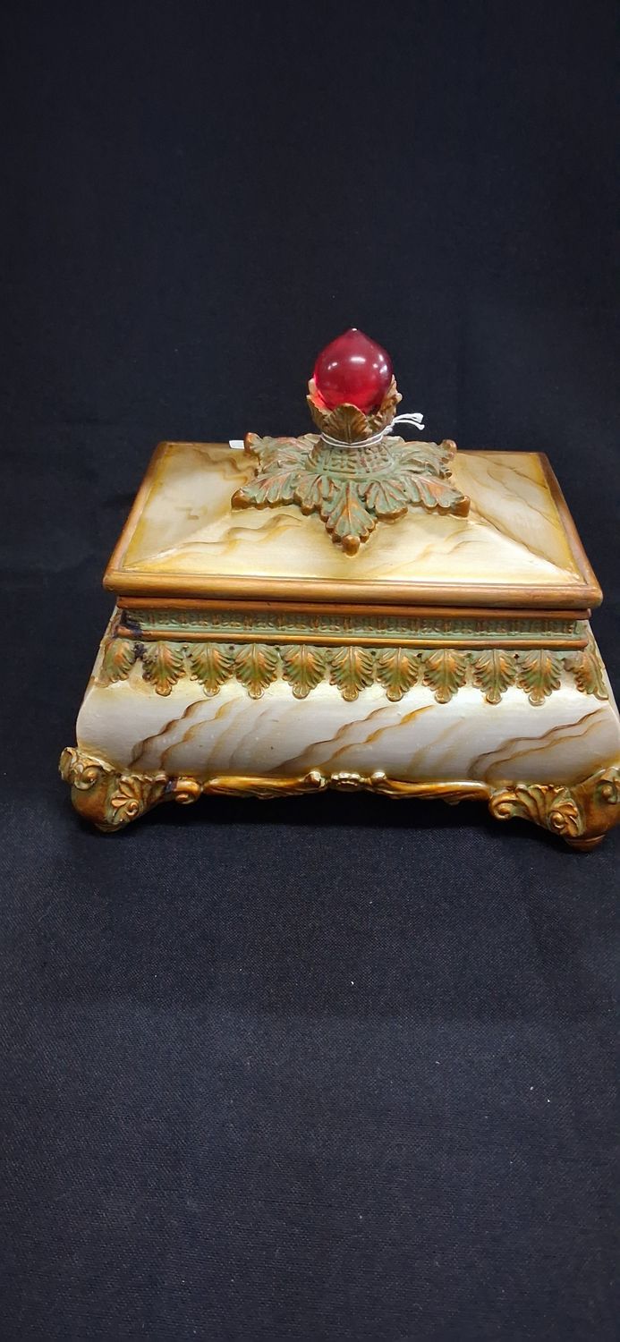 Vintage Ornate Jeweled Trinket Box