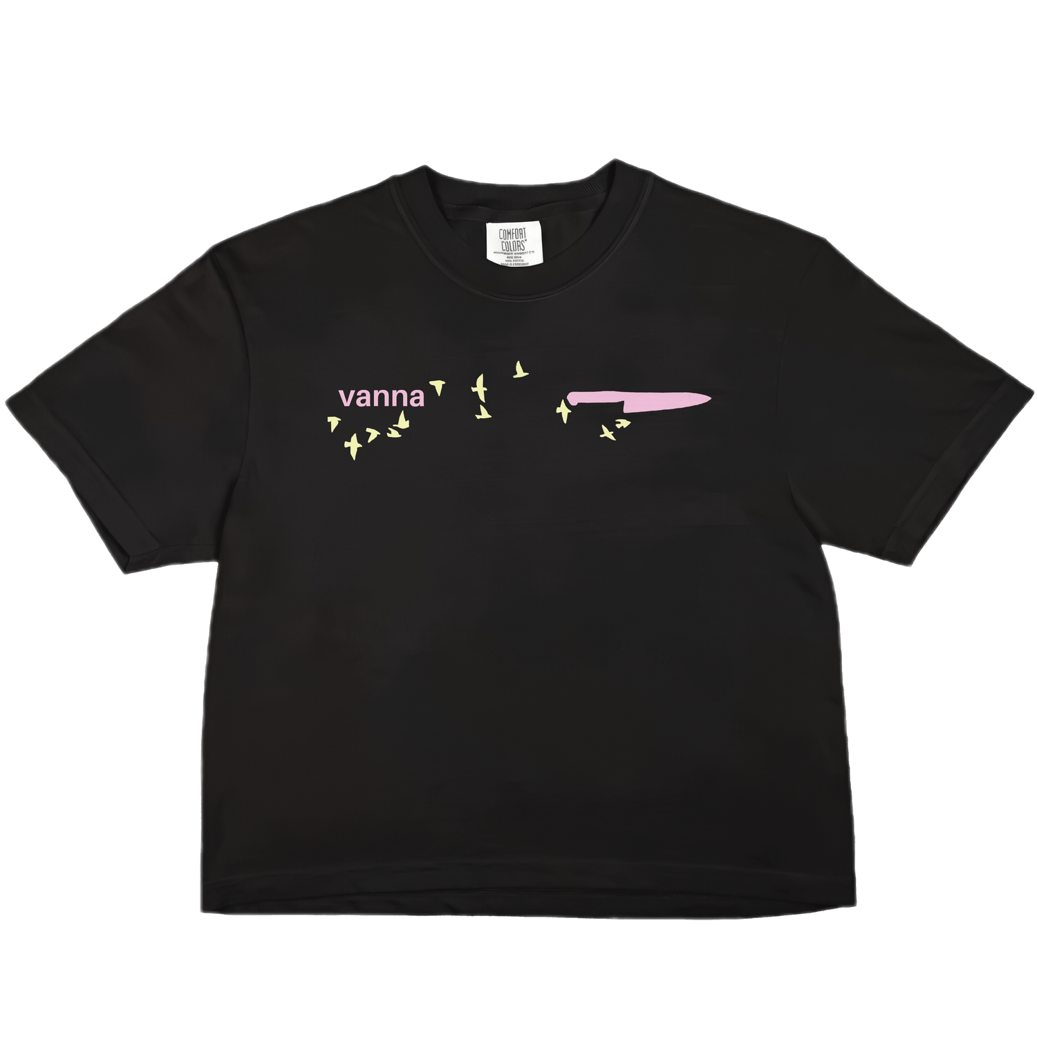 Birds &amp; Knife black boxy women's t-shirt (Pre-Order)