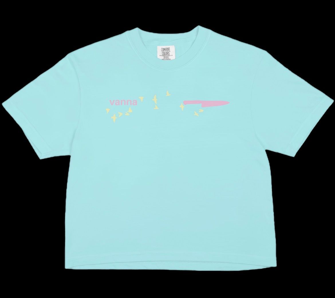 Birds &amp; Knife light blue women's boxy t-shirt (Pre-Sale)