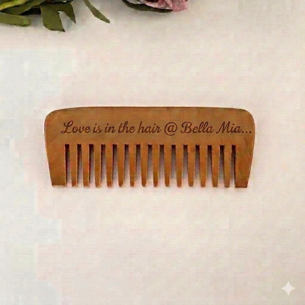 Peach Wood Wide-Tooth Comb