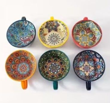 Bohemian Ceramic Cups