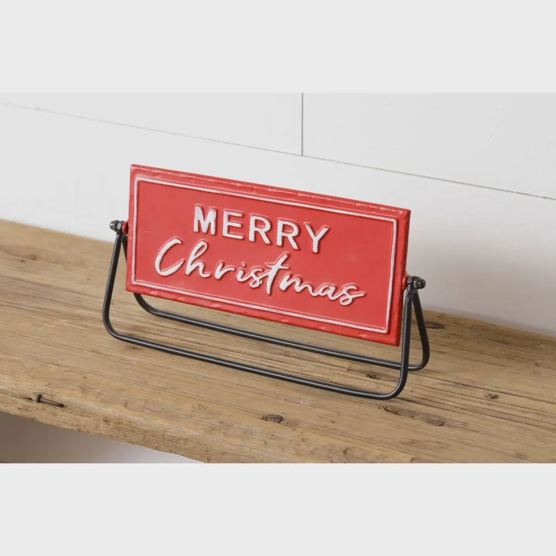 Two-Sided Metal Sign - Merry Christmas, Gather