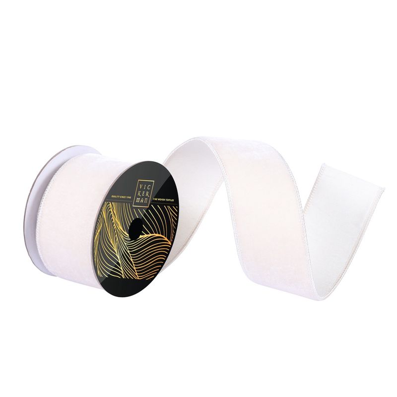 2.5&quot;x10yd Ivory Velvet Dupion Ribbon