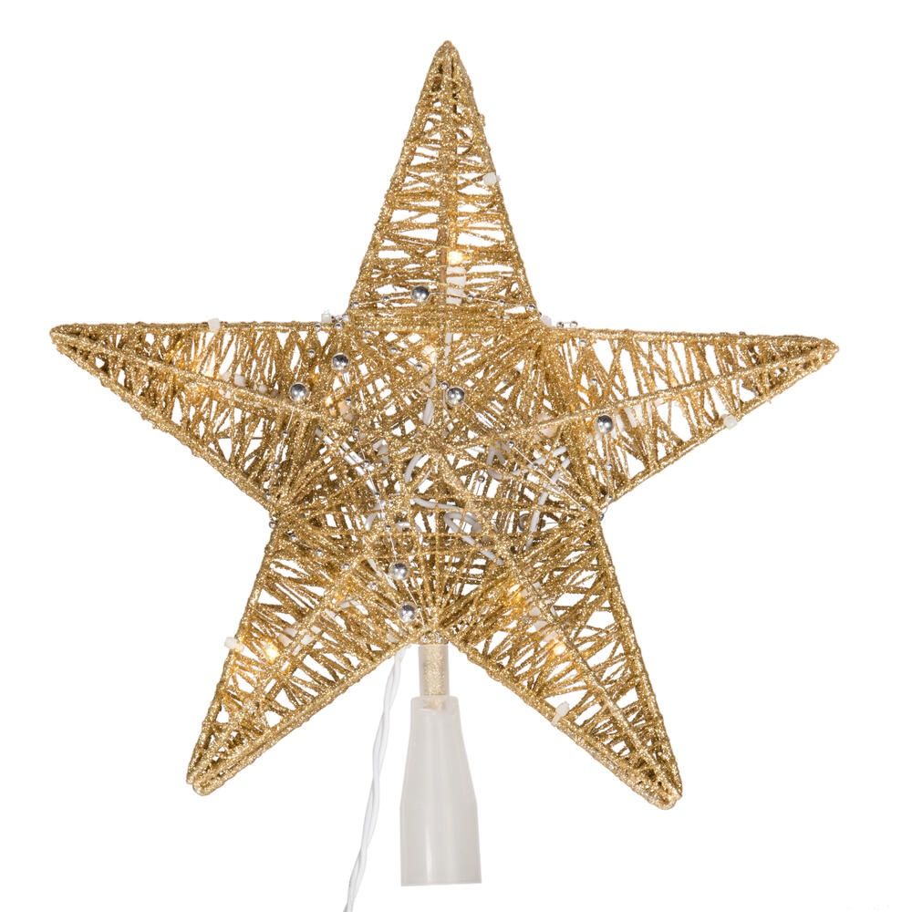12.5&quot; LED Gold 5Pt Star Tree Topper