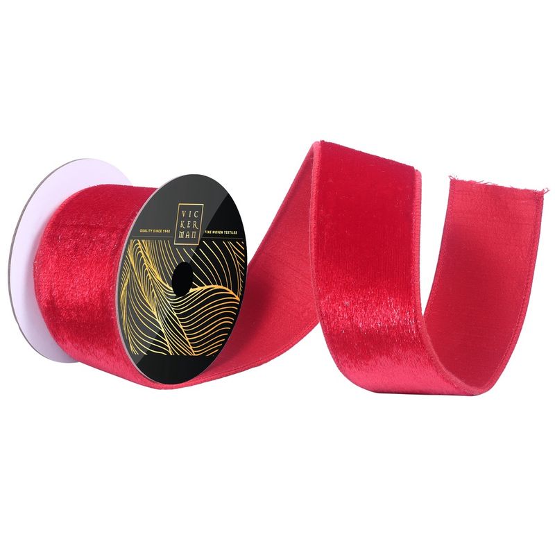 2.5&quot;x10yd Red Velvet Dupion Ribbon