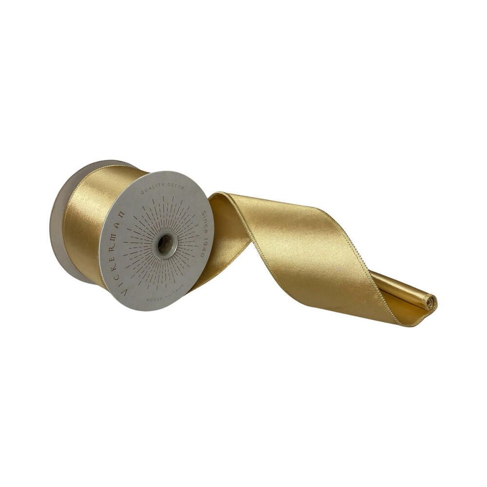 2.5” x 10yd Gold Satin Ribbon