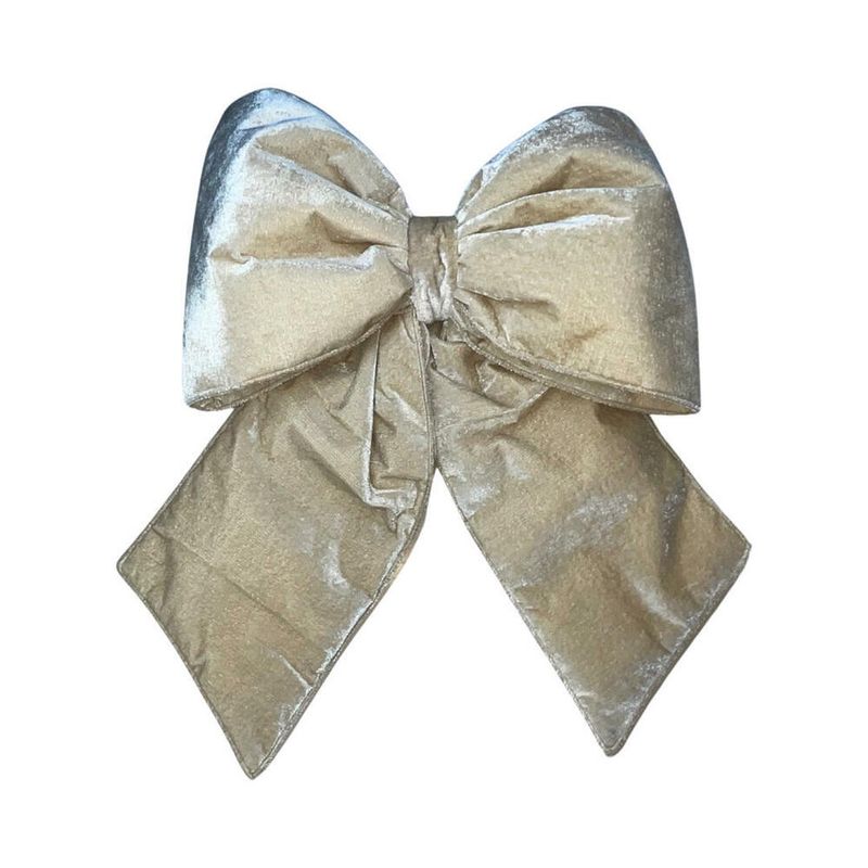 18&quot; x 23&quot; Plush Champagne Velvet Bow