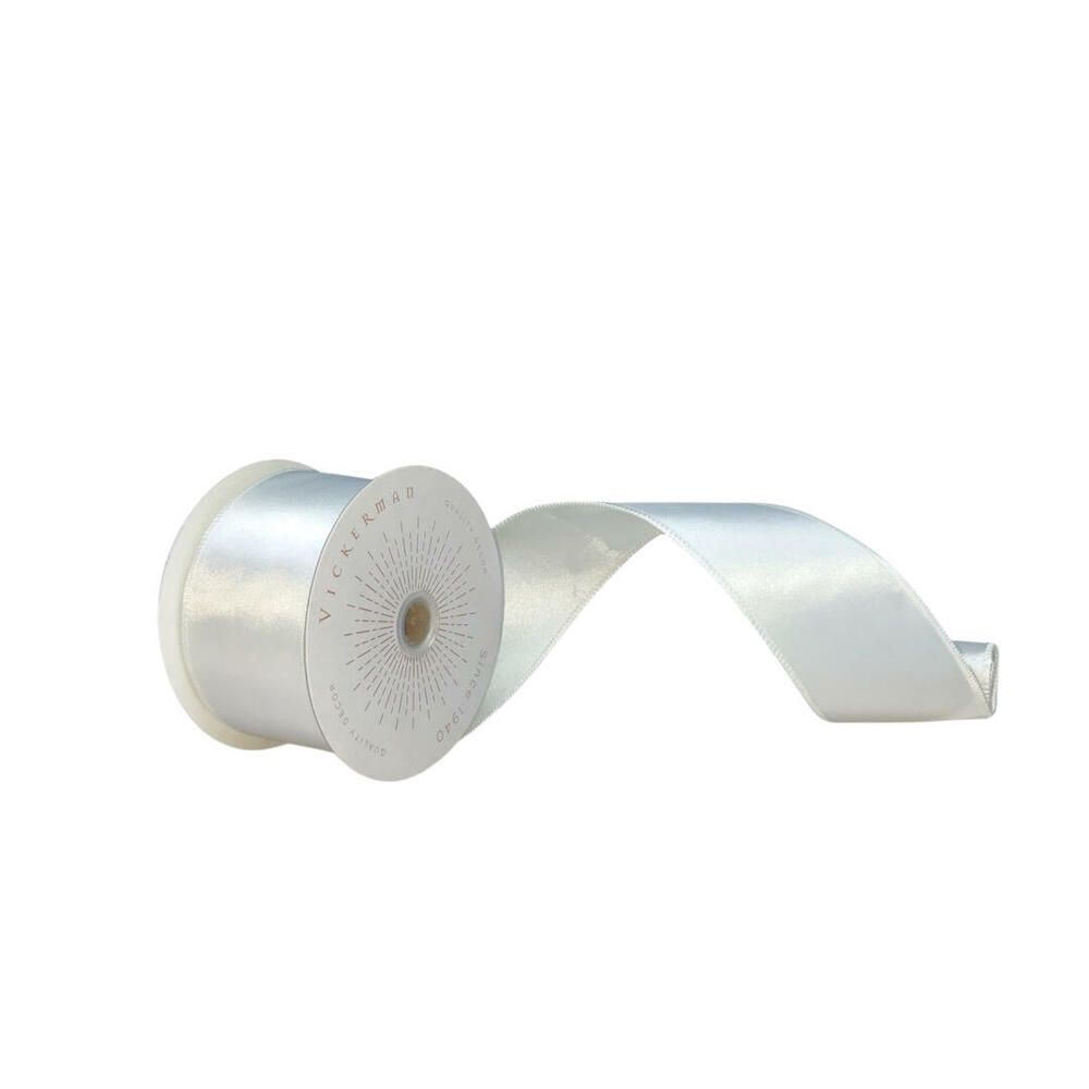 2.5” x 10yd White Satin Ribbon