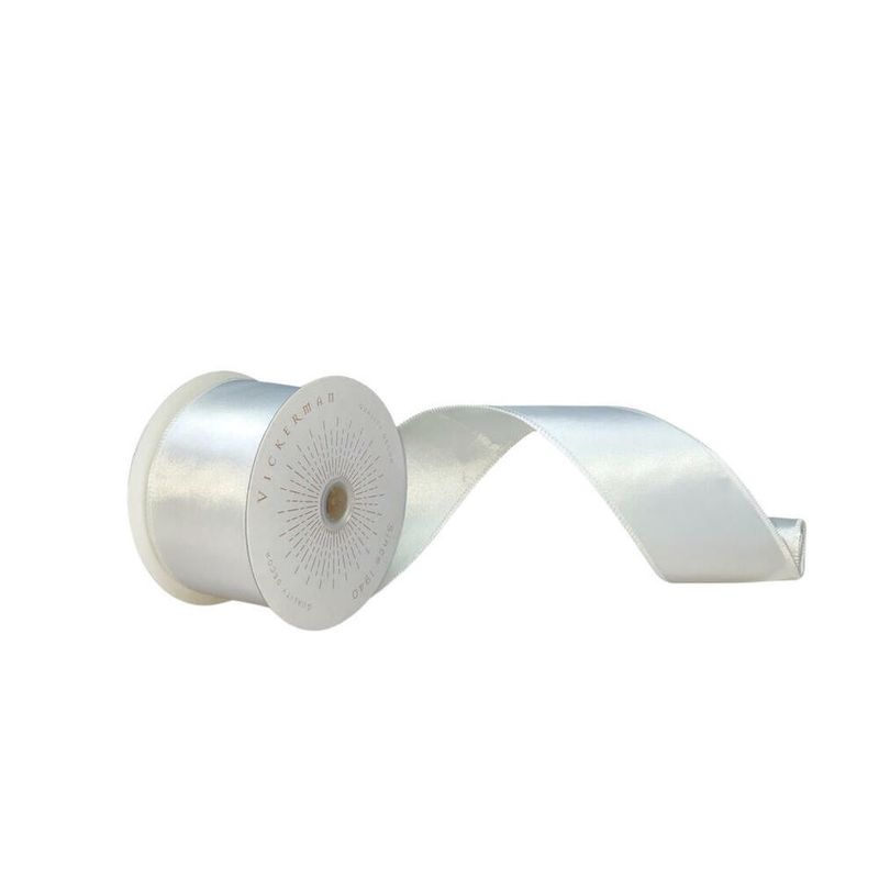 2.5” x 10yd White Satin Ribbon