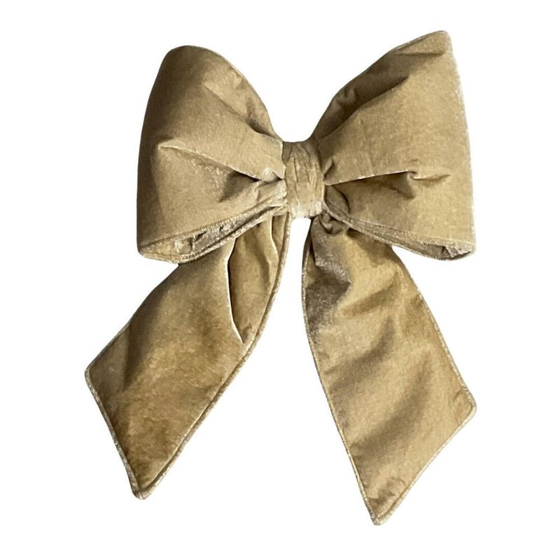 12&quot; x 15&quot; Plush Champagne Velvet Bow