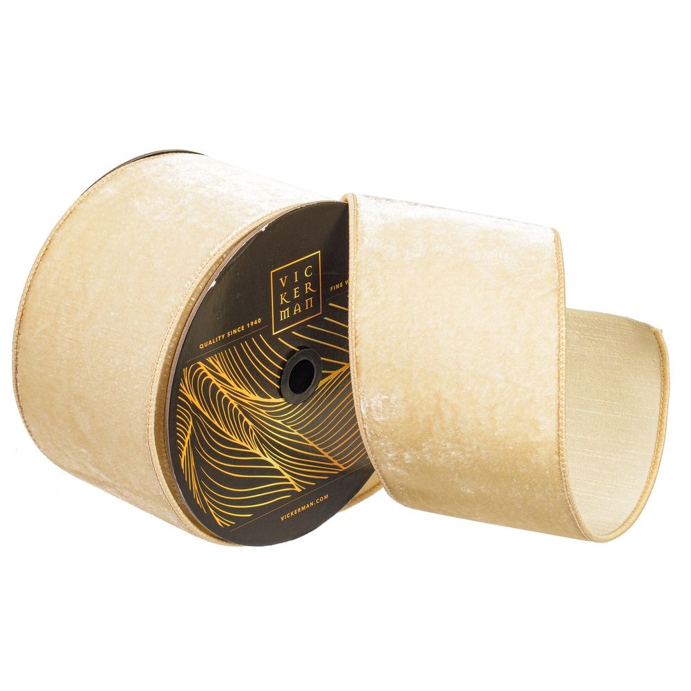 4&quot;x10yd Ivory Velvet Dupion Ribbon