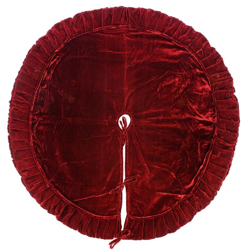 60&quot; Plush Wine Velvet Treeskirt
