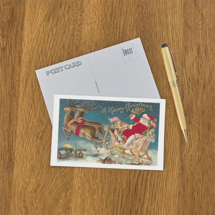 Postcard Santa Claus and Sleigh