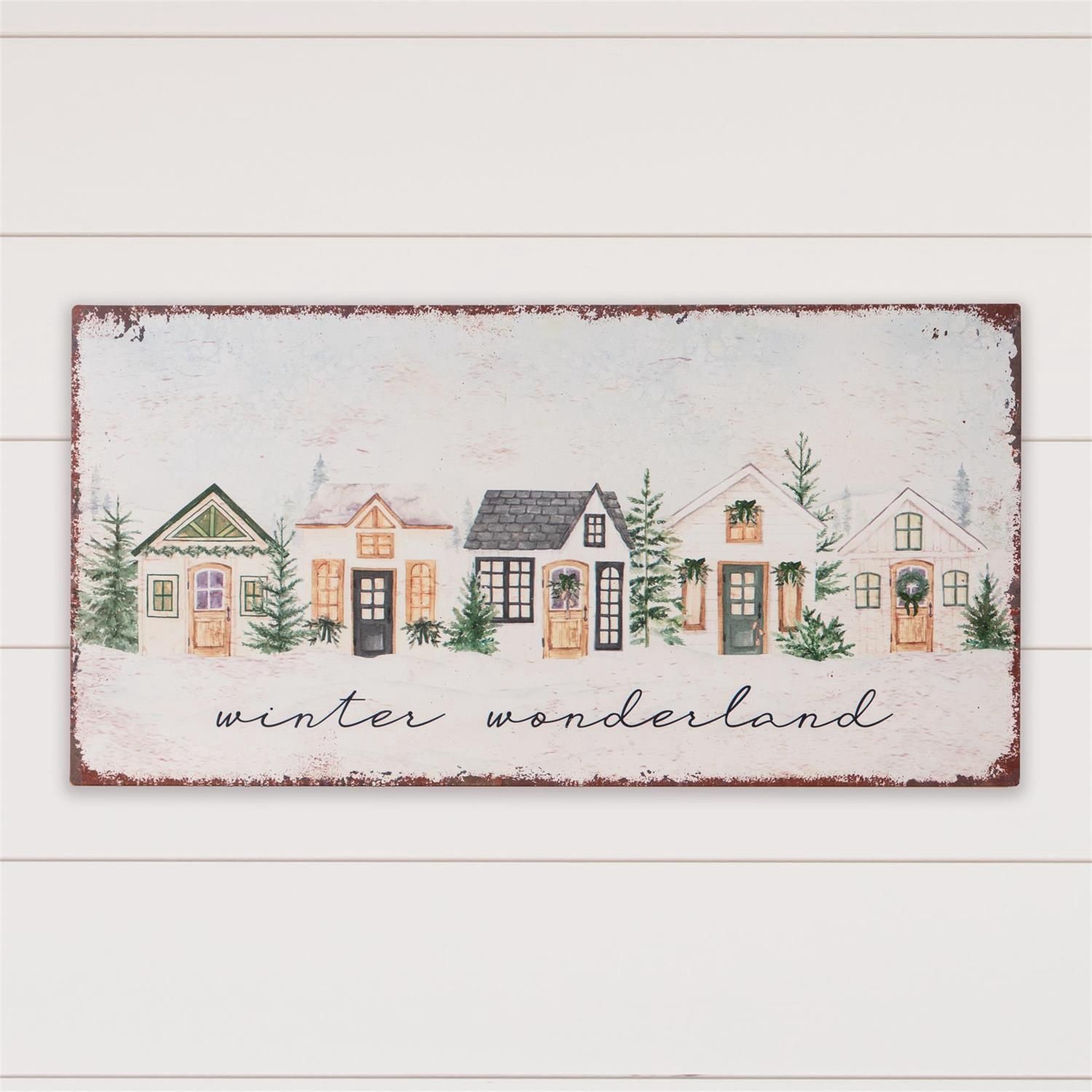 Metal Sign - Cozy Winter Cottages