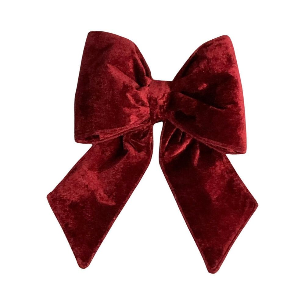 12&quot; x 15&quot; Plush Wine Velvet Bow