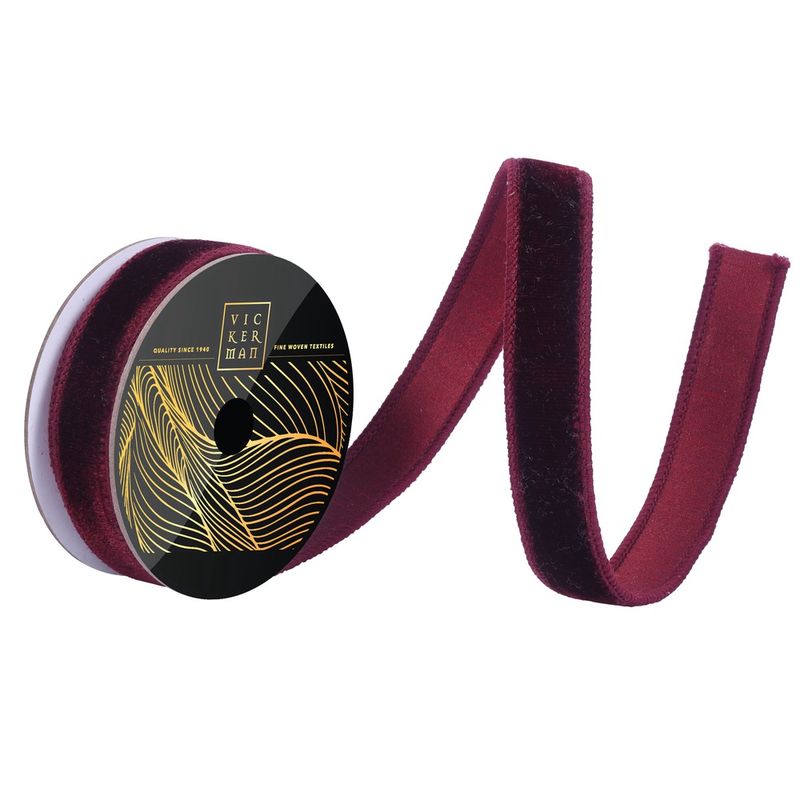 1&quot;x10yd Burgundy Velvet Dupion Ribbon