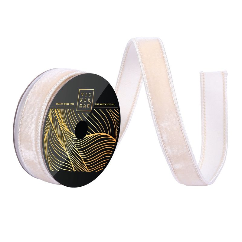 1&quot;x10yd Ivory Velvet Dupion Ribbon