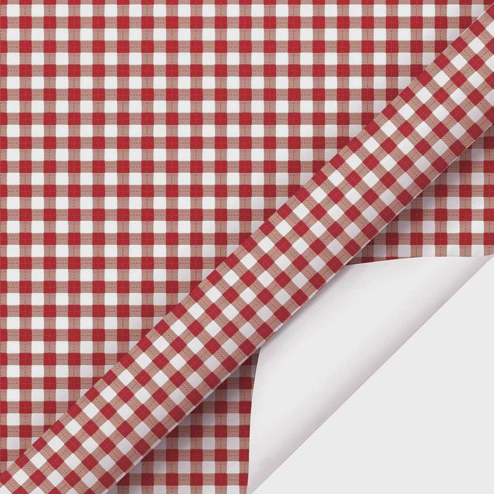 Holiday Wrapping Paper | Red Gingham 30" x 10'