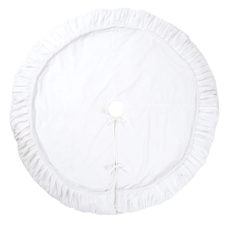 60&quot; Plush White Velvet Treeskirt