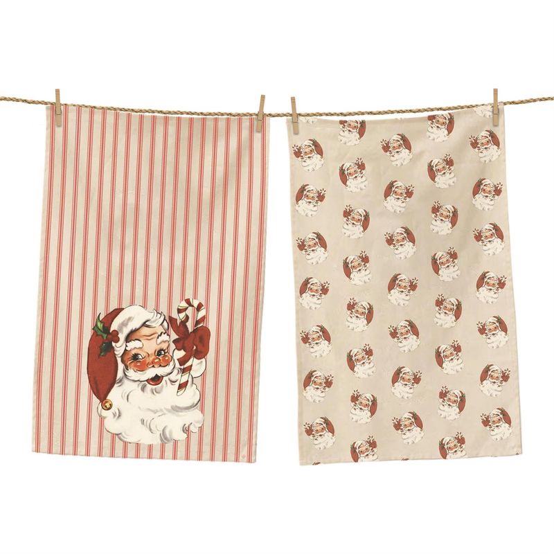 Tea Towels - Vintage Santa