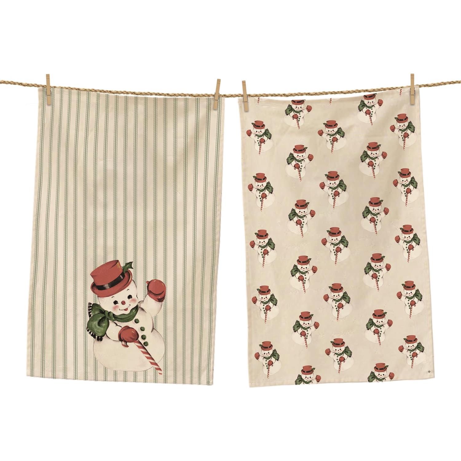 Tea Towels - Vintage Snowman