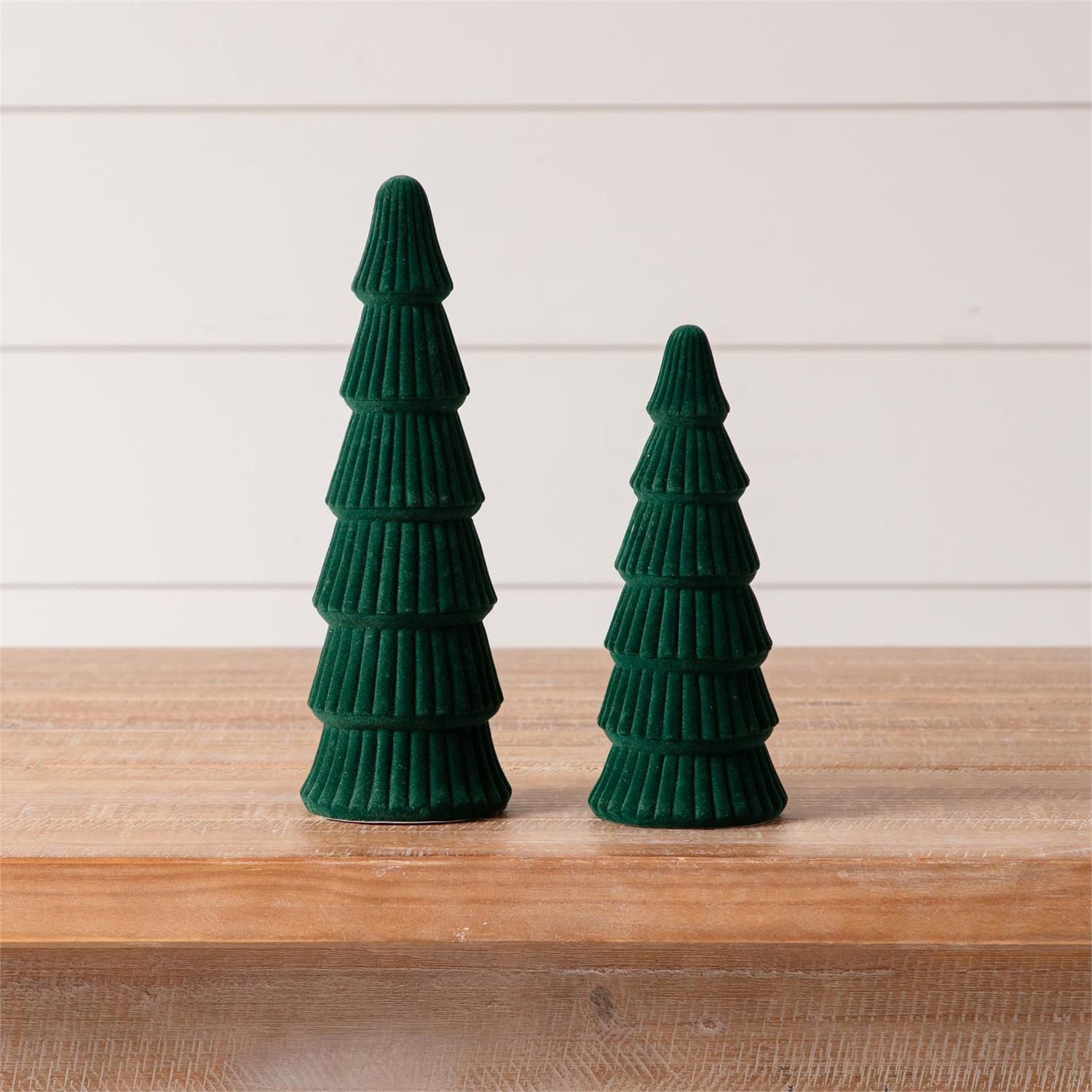 Velvet Flocked Green Tree