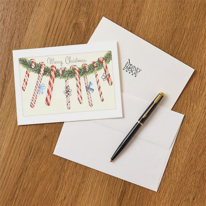 Greeting Card Merry Christmas, Candy Canes