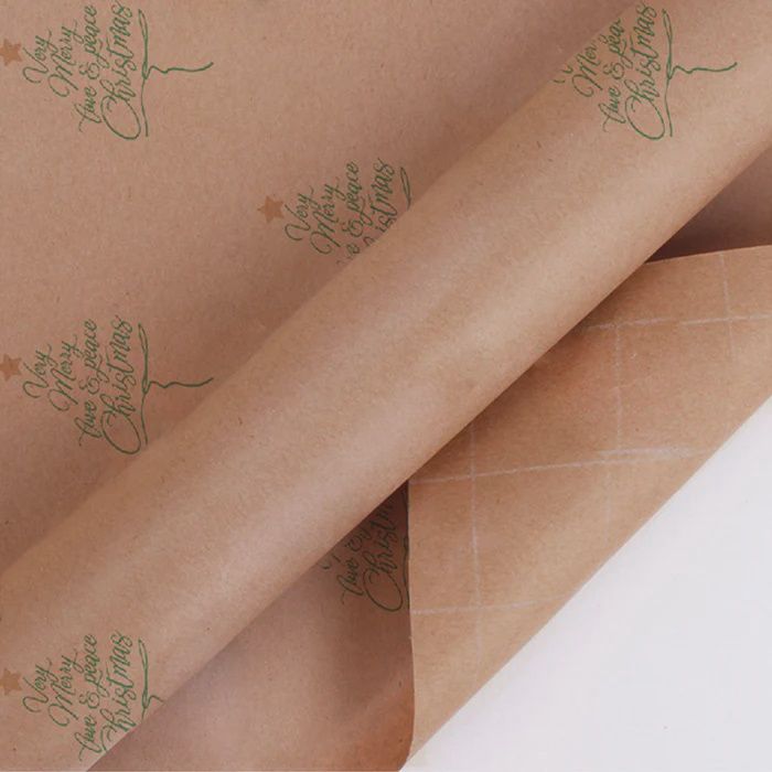 Kraft Wrapping Paper | Tree Natural/Green 30" x 10'