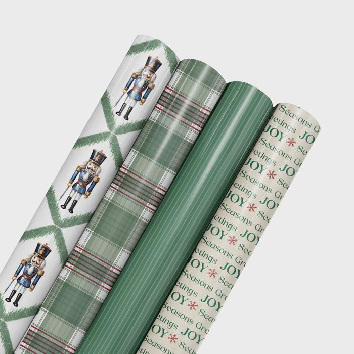 Norfolk Pine Nutcracker Wrapping Paper Bundle 4-pack