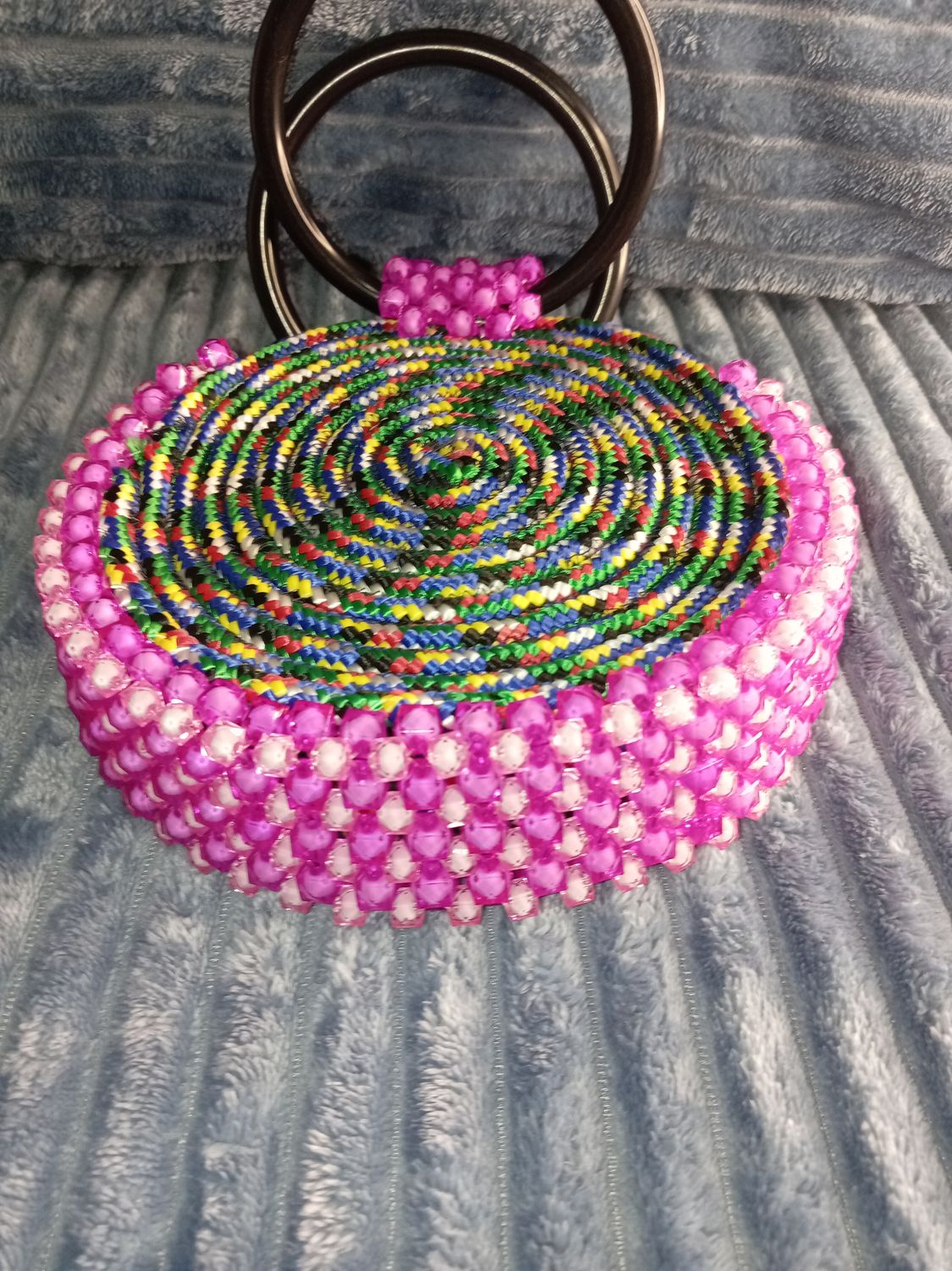 Round beaded bag