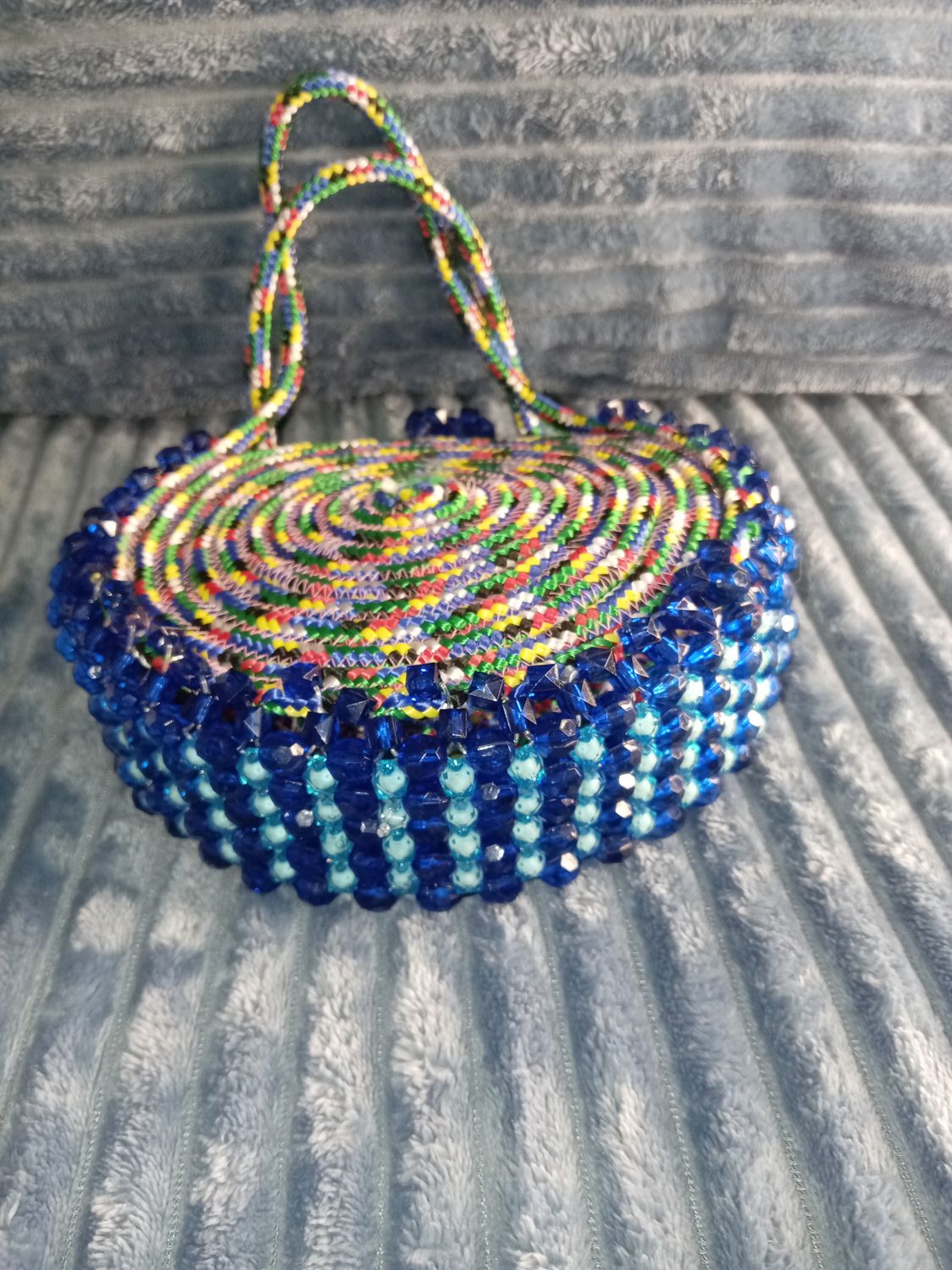 Round beaded bag