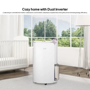 LG Smart Dehumidifier MD19GQGE0, Rose Gold, 19 L, Dual Inverter Compressor, H13 HEPA Filter